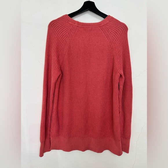 Women’s L.L Bean Mid-weight 100% Cotton Coral Textured Soft Rib Trim Sweater - Picture 3 of 7